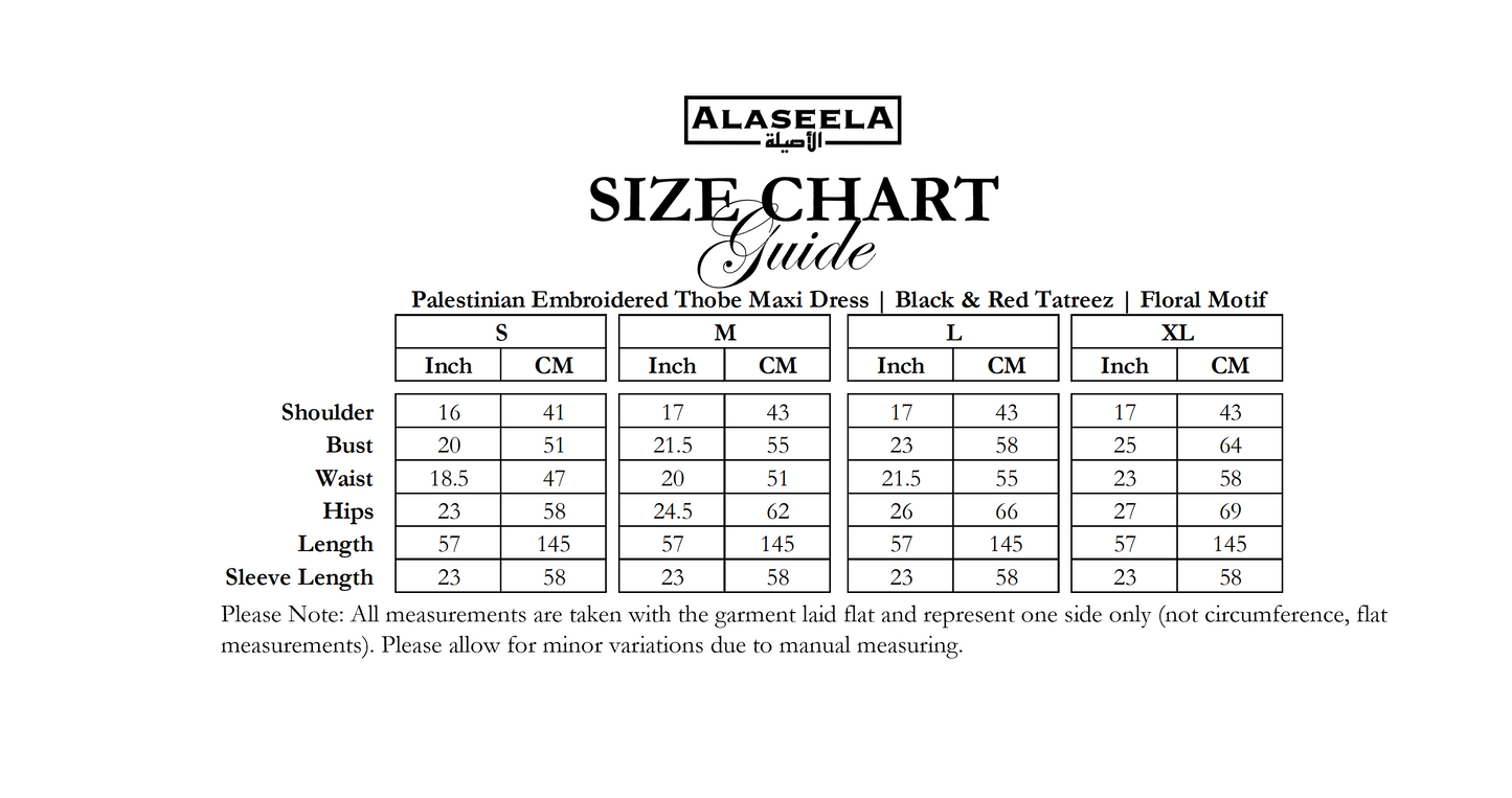 Palestinian Embroidered Thobe Maxi Dress | Black & Red Tatreez | Floral Motif