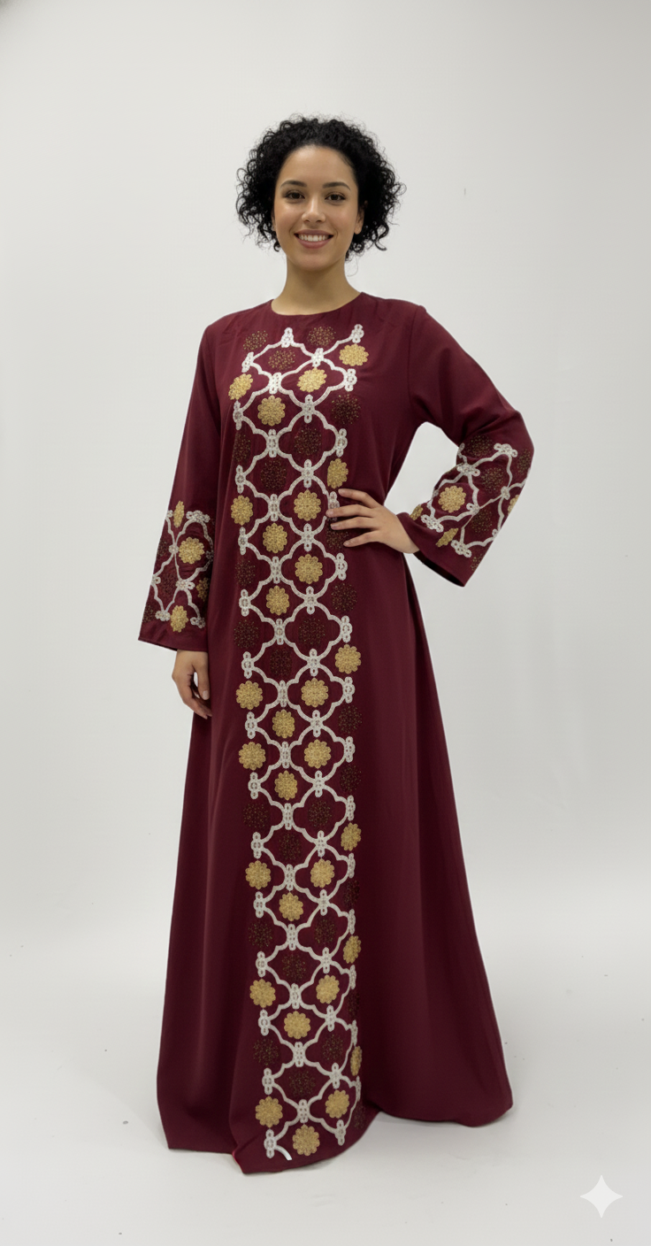 Embroidered Jalabiya Women Dress