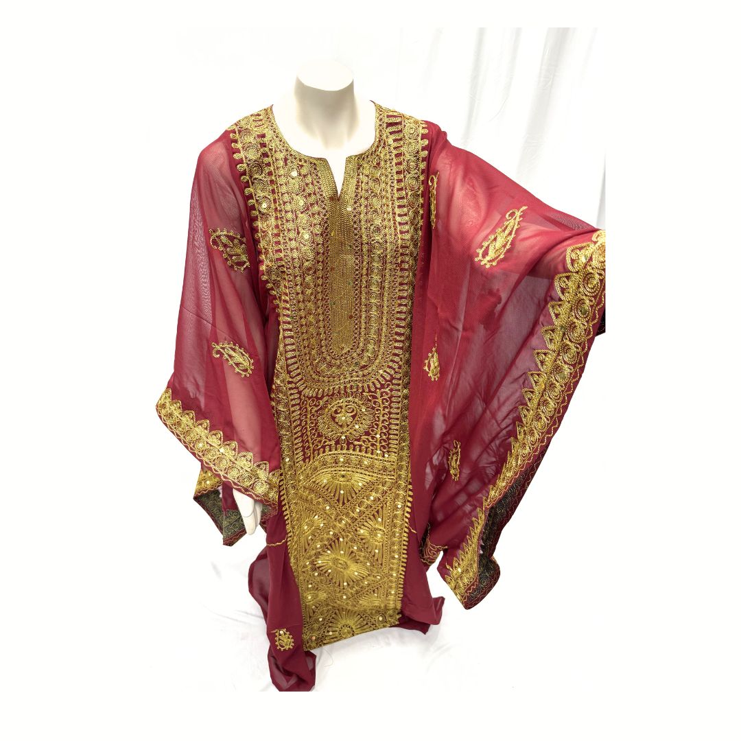 Handmade Iraqi Hashimi Chiffon Nashel – Wedding & Party Thobe