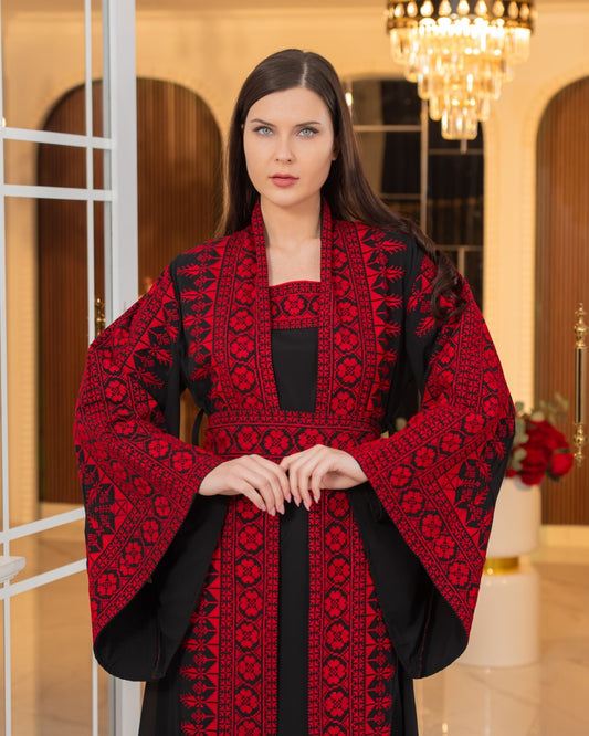 Embroidered Palestinian Style Traditional 2-Piece Abaya
