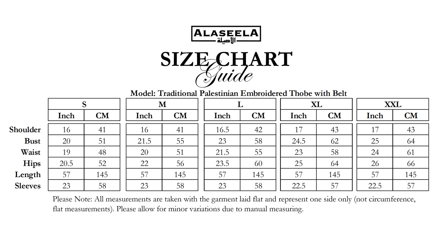 Traditional Palestinian Embroidered Thobe with Belt