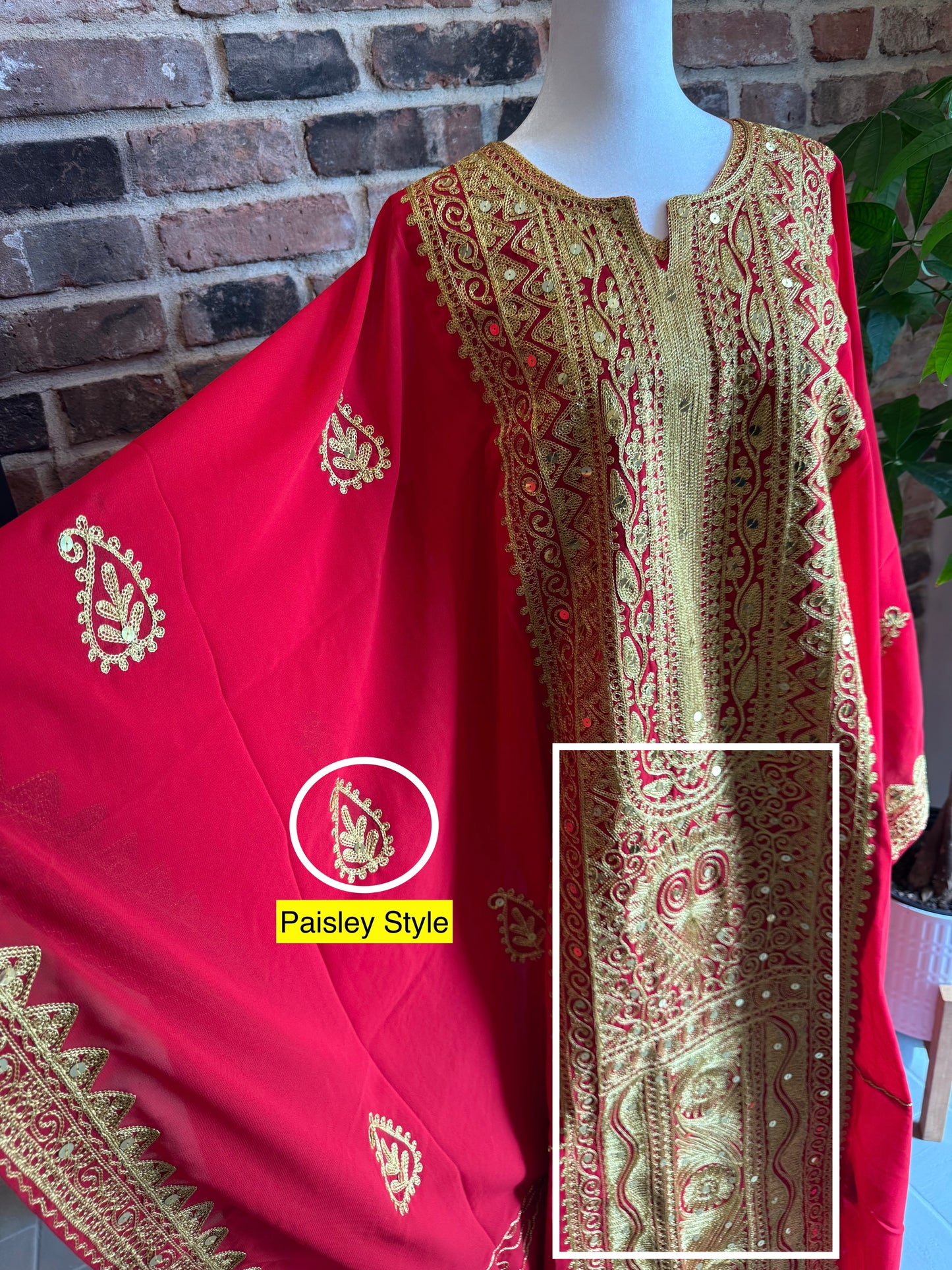 Alaseela iraqi hashmi red paisley design available in USA
