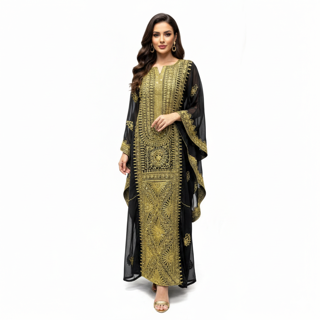 Handmade Iraqi Hashimi Chiffon Nashel – Wedding & Party Thobe