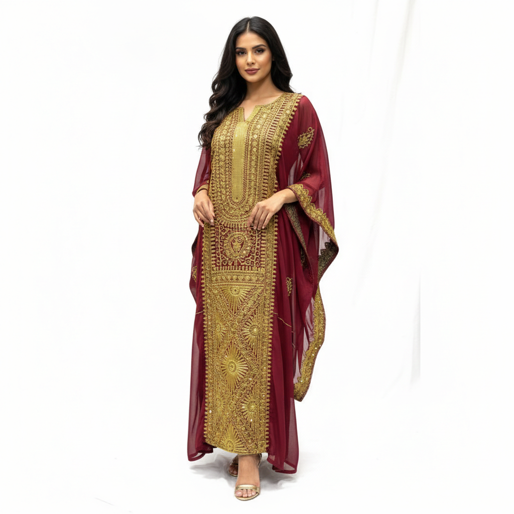 Hashimi Iraqi Hashimi Chiffon Thobe | Handmade Nashel Dress – Alaseela USA ...