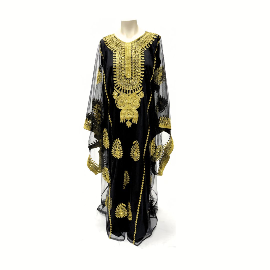 Traditional Iraqi Hashimi dress sleeve embroidery detail