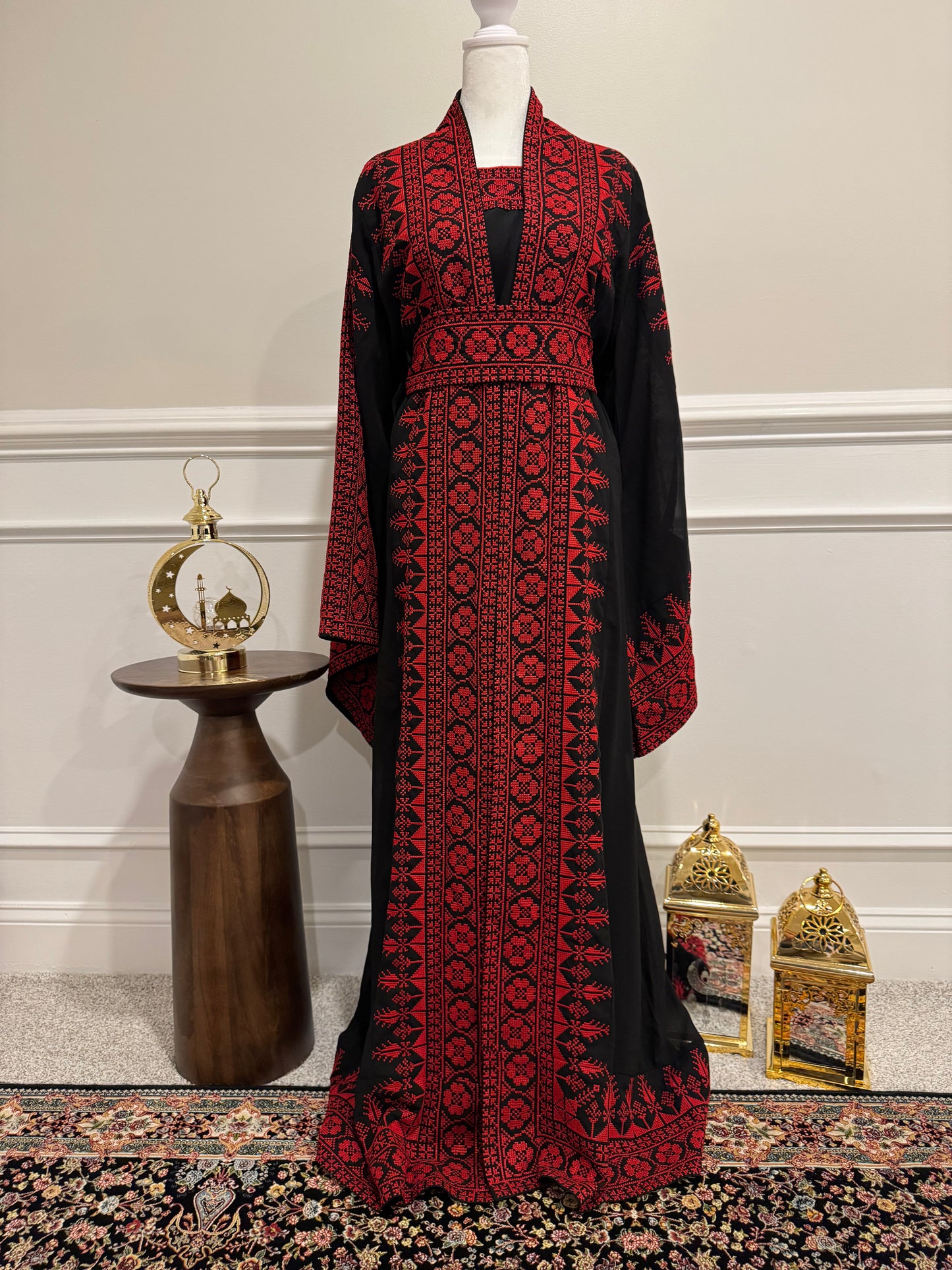 Embroidered Palestinian Style Traditional 2-Piece Abaya