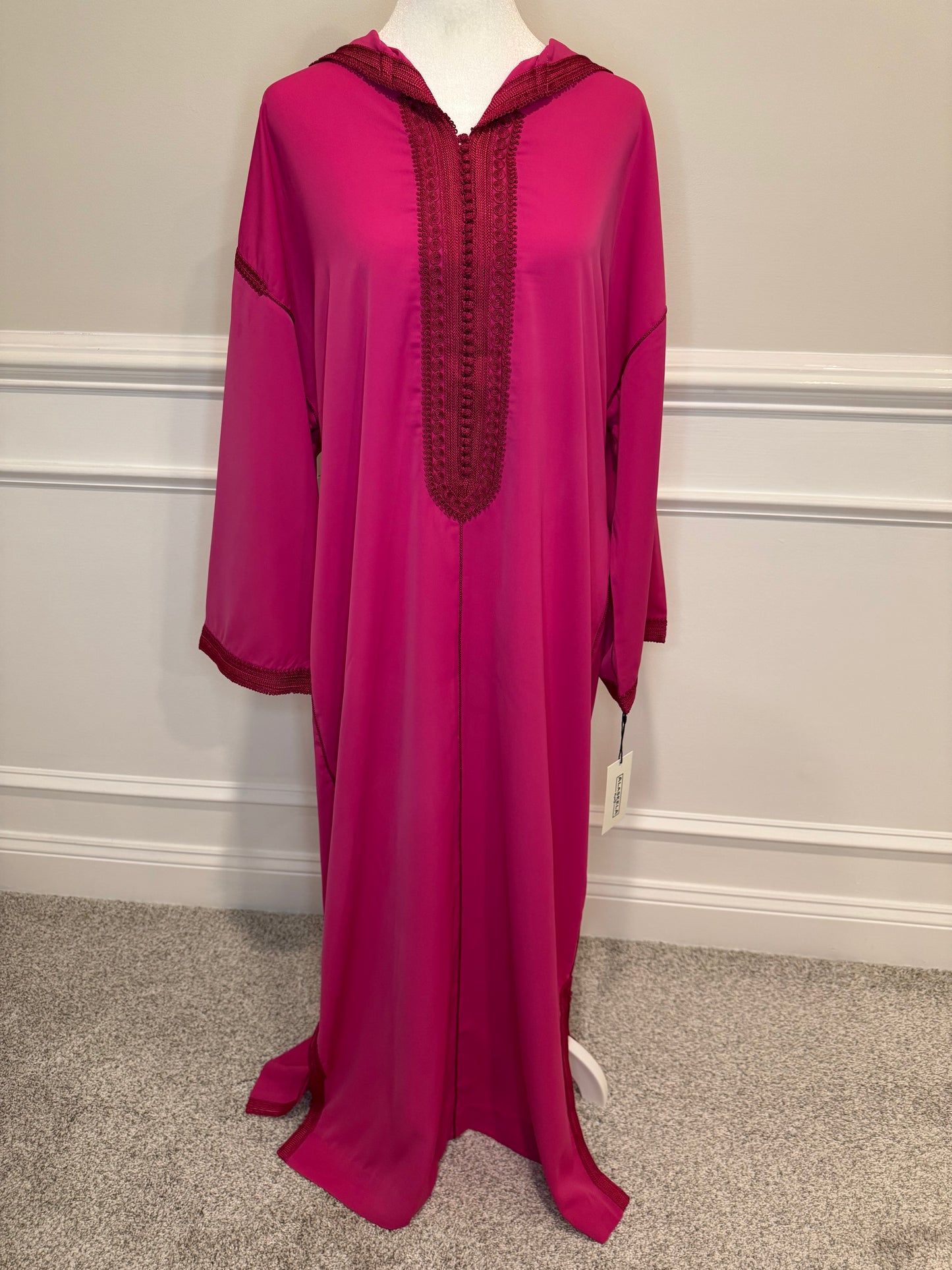 Handmade Moroccan Djellaba - Fuchsia Color