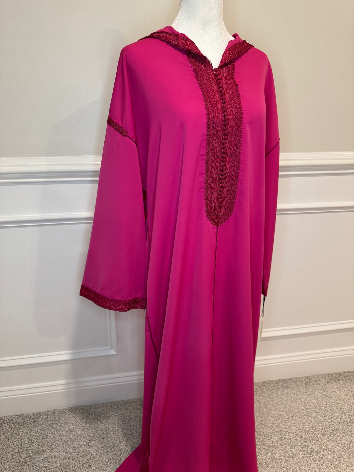 Handmade Moroccan Djellaba - Fuchsia Color