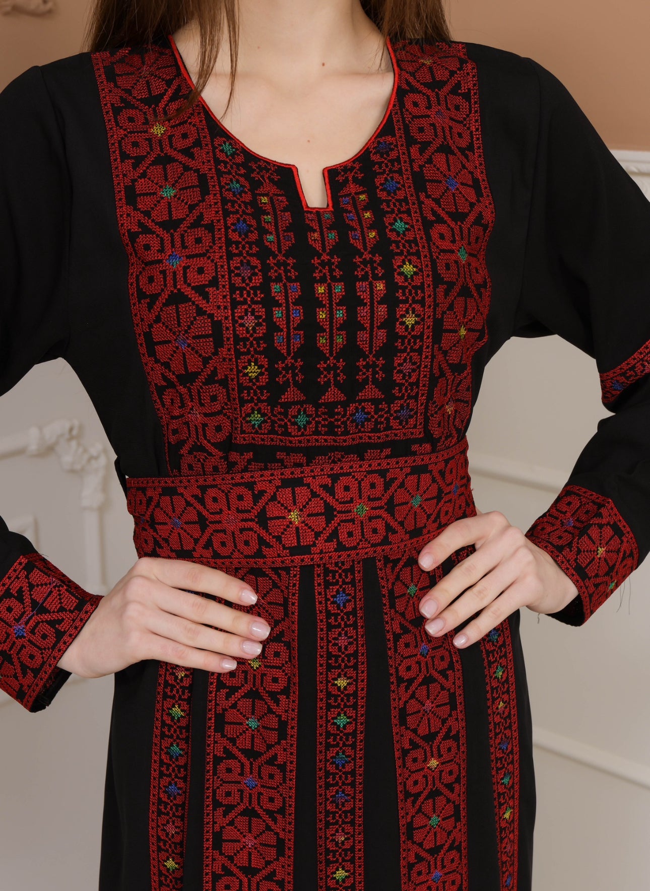Embroidered Palestinian Style Traditional Thobe