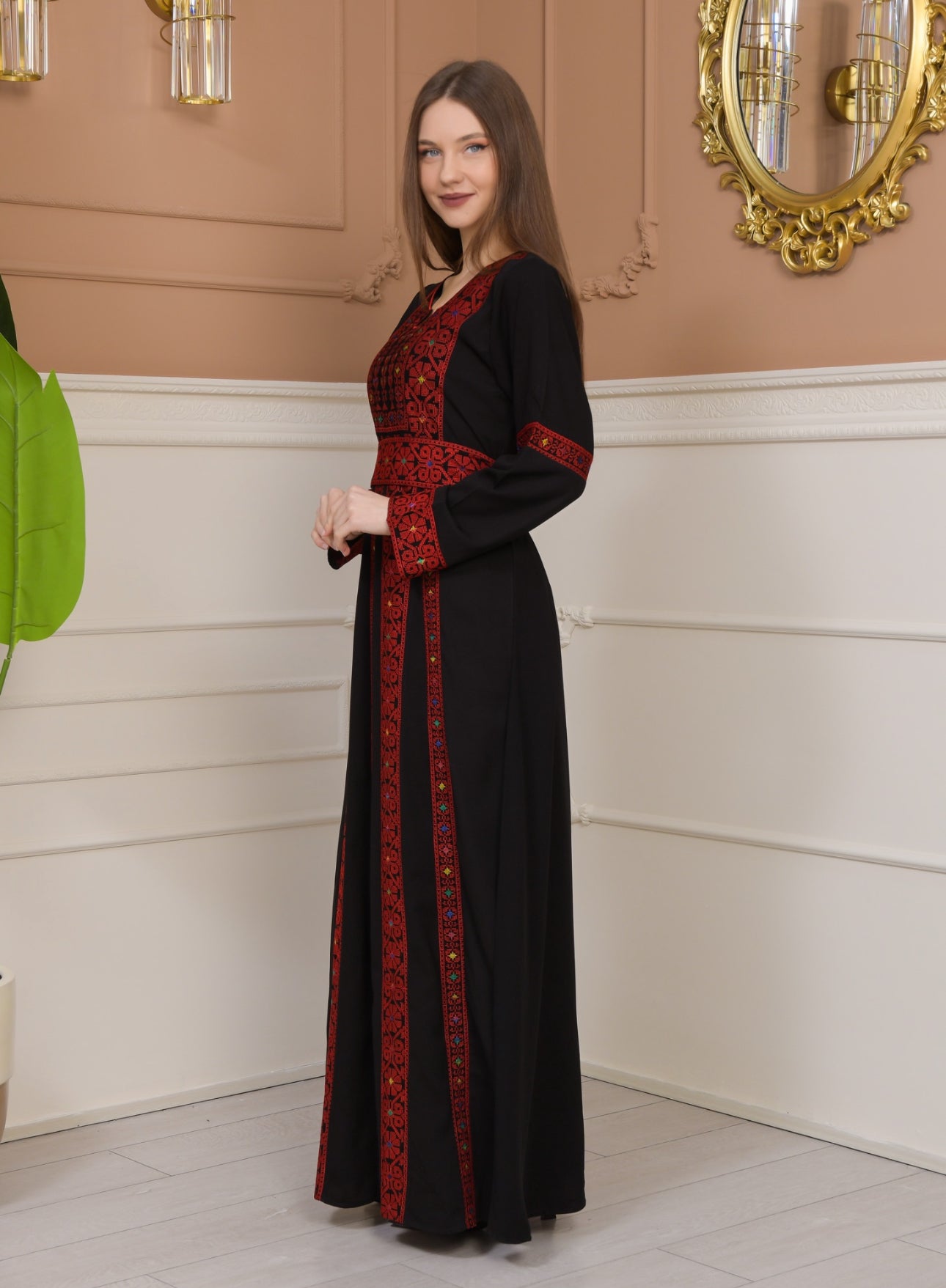 Embroidered Palestinian Style Traditional Thobe