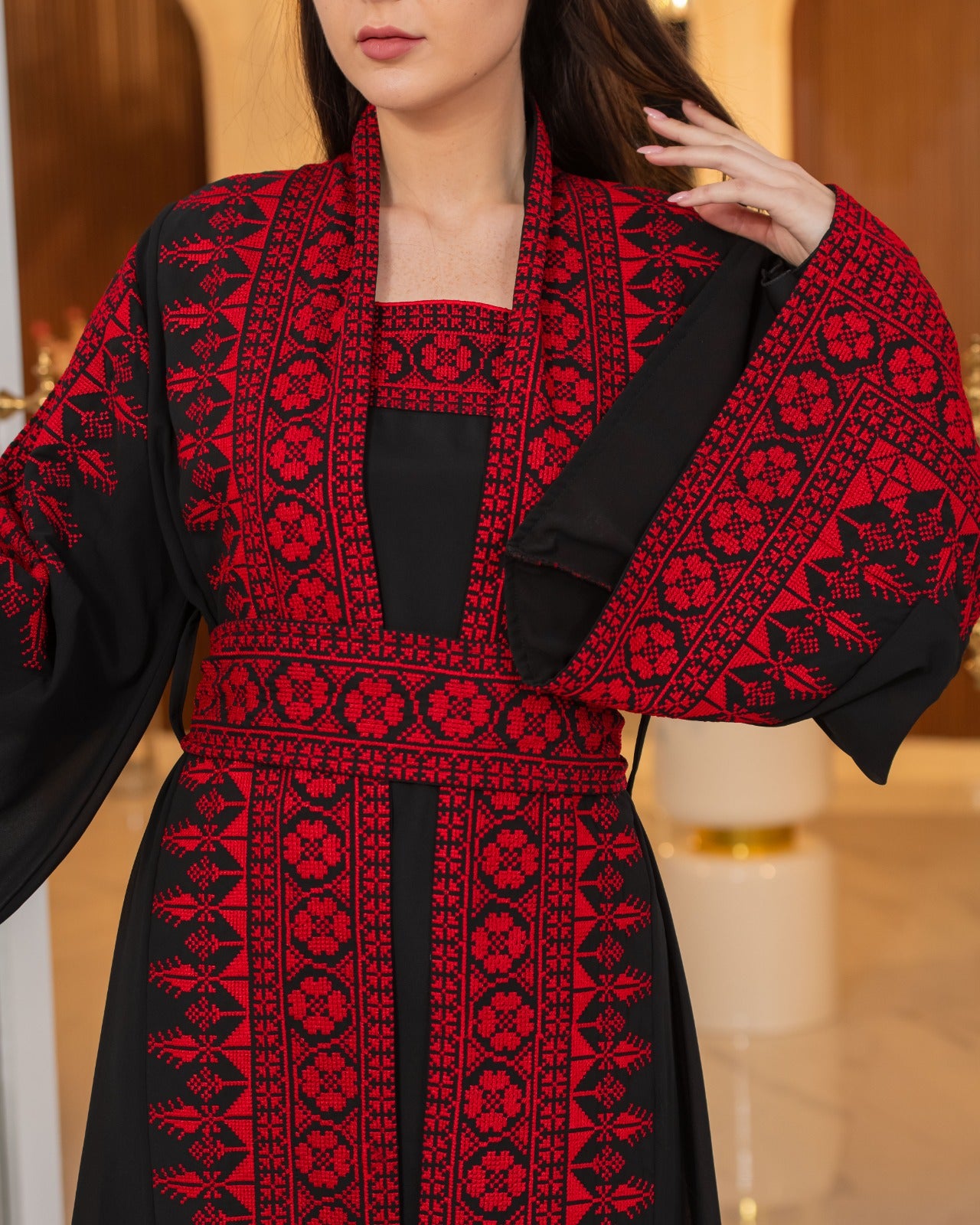 Embroidered Palestinian Style Traditional 2-Piece Abaya