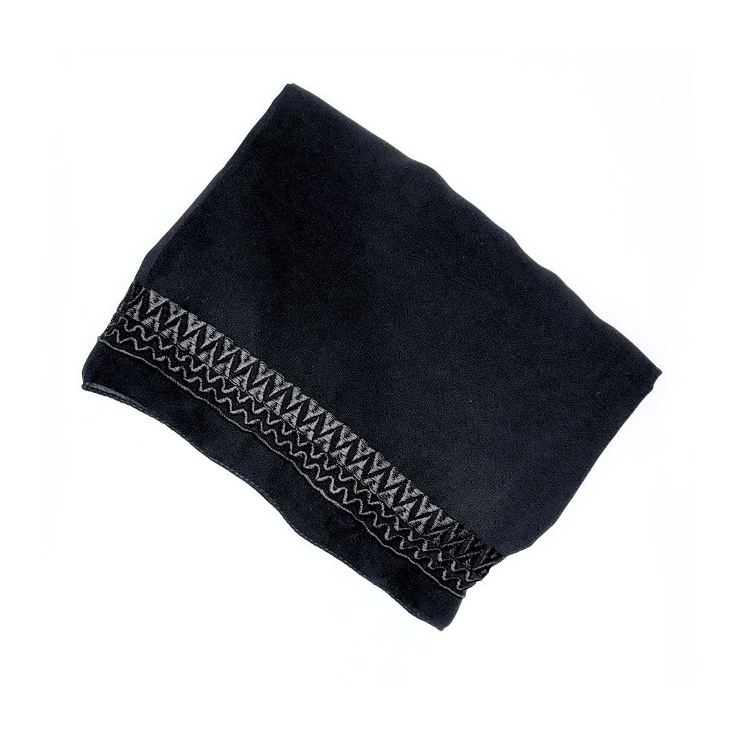 Saudi Open Abaya with Matching Scarf – Black Women’s Abaya with Elegant Black Embroidery