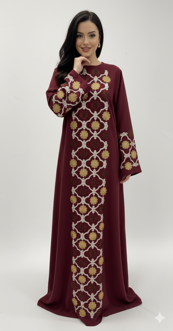 Embroidered Jalabiya Women Dress