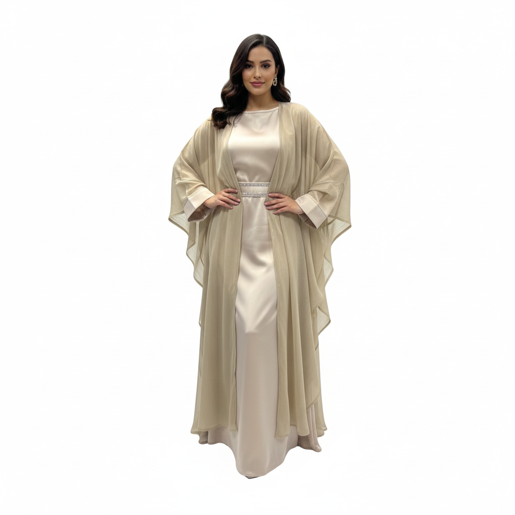 Two Piece Abaya set with Belt