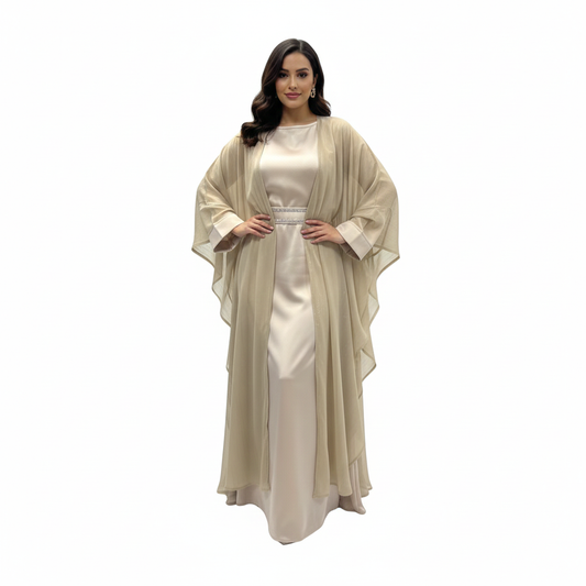 Two Piece Abaya set with Belt
