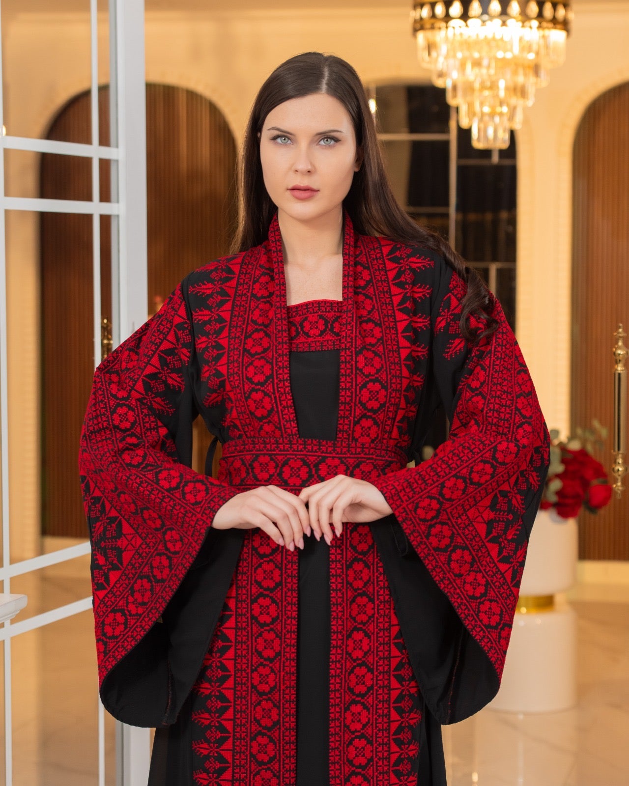 Embroidered Palestinian Style Traditional 2-Piece Abaya