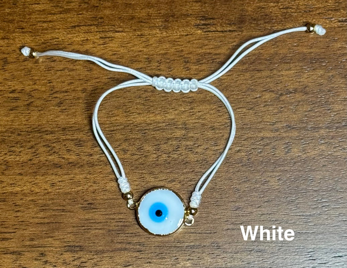 Adjustable evil eye bracelet