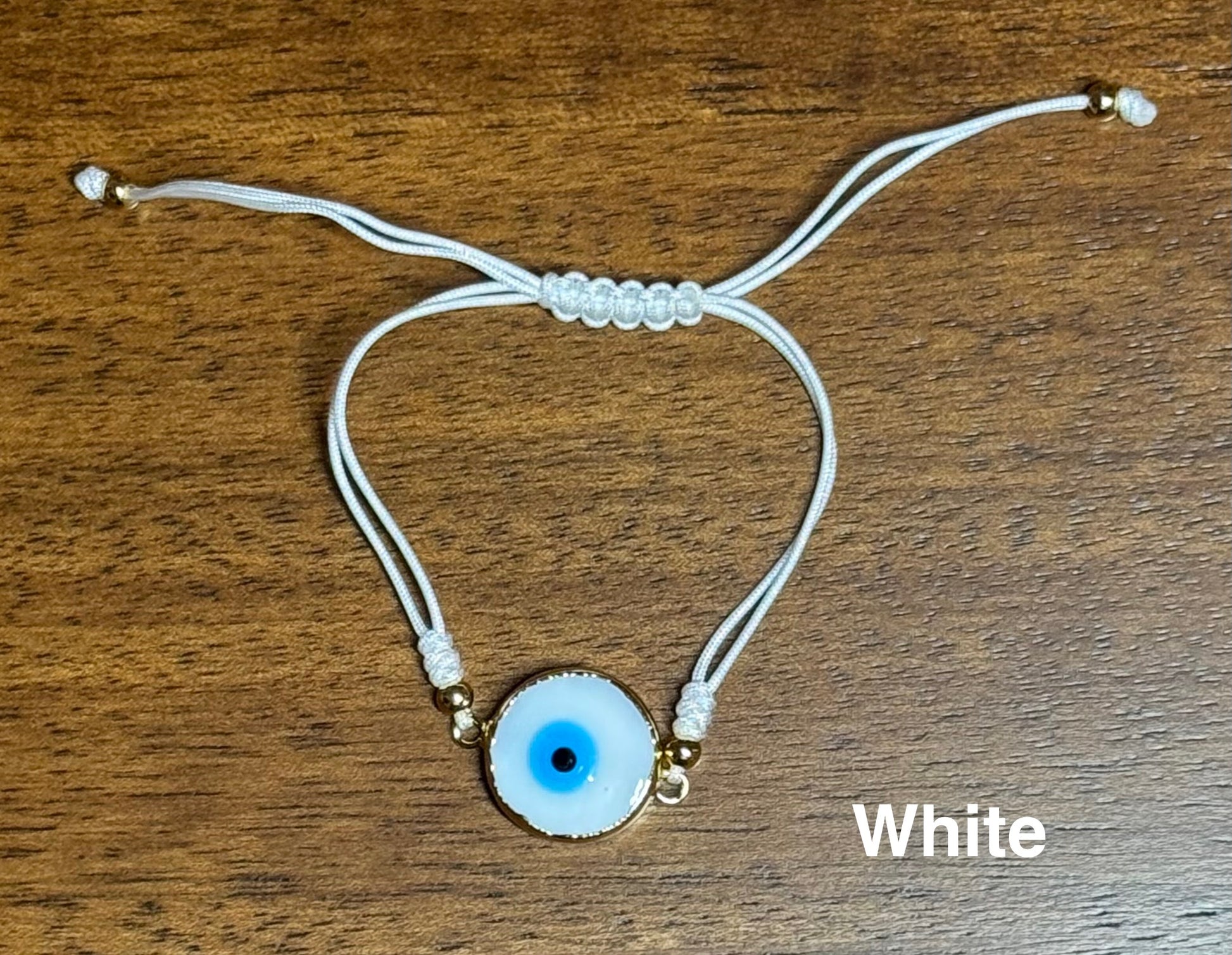Adjustable evil eye bracelet