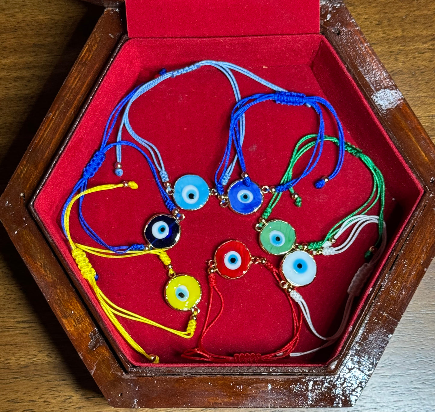 Evil eye string bracelet good luck charm