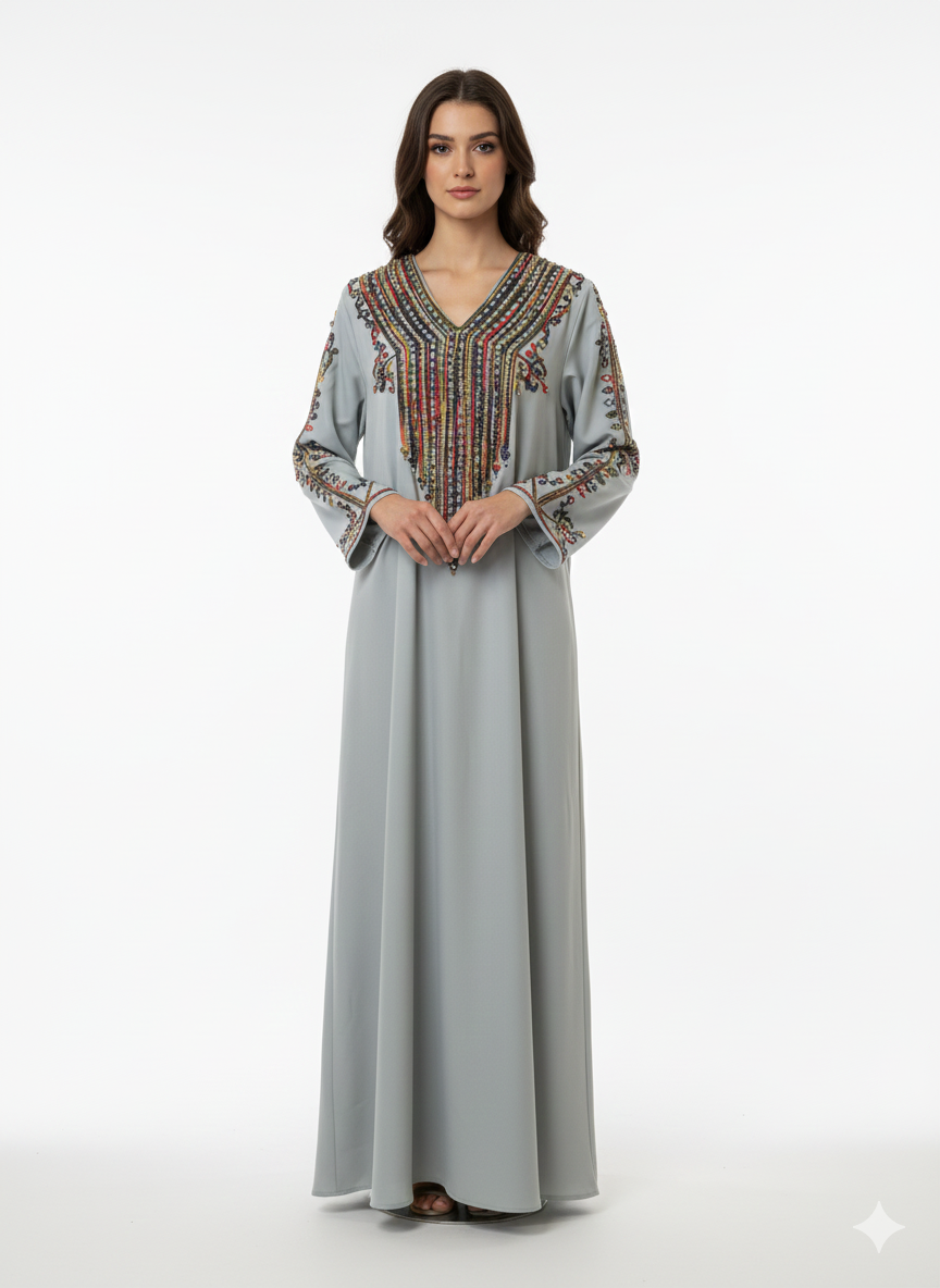 Casual Embroidered Light Green Dress