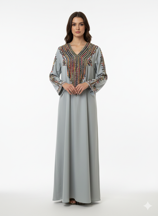 Casual Embroidered Light Green Dress