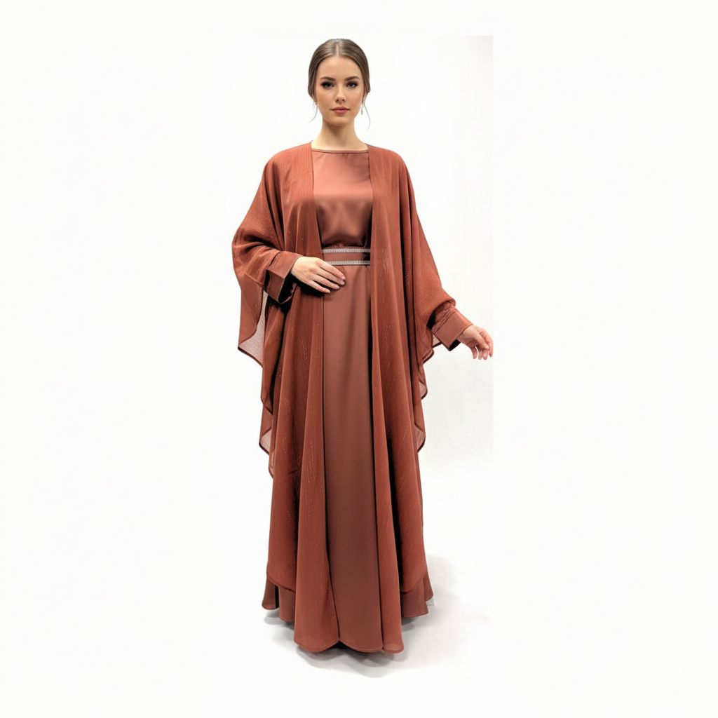 Two Piece Abaya set with Belt
