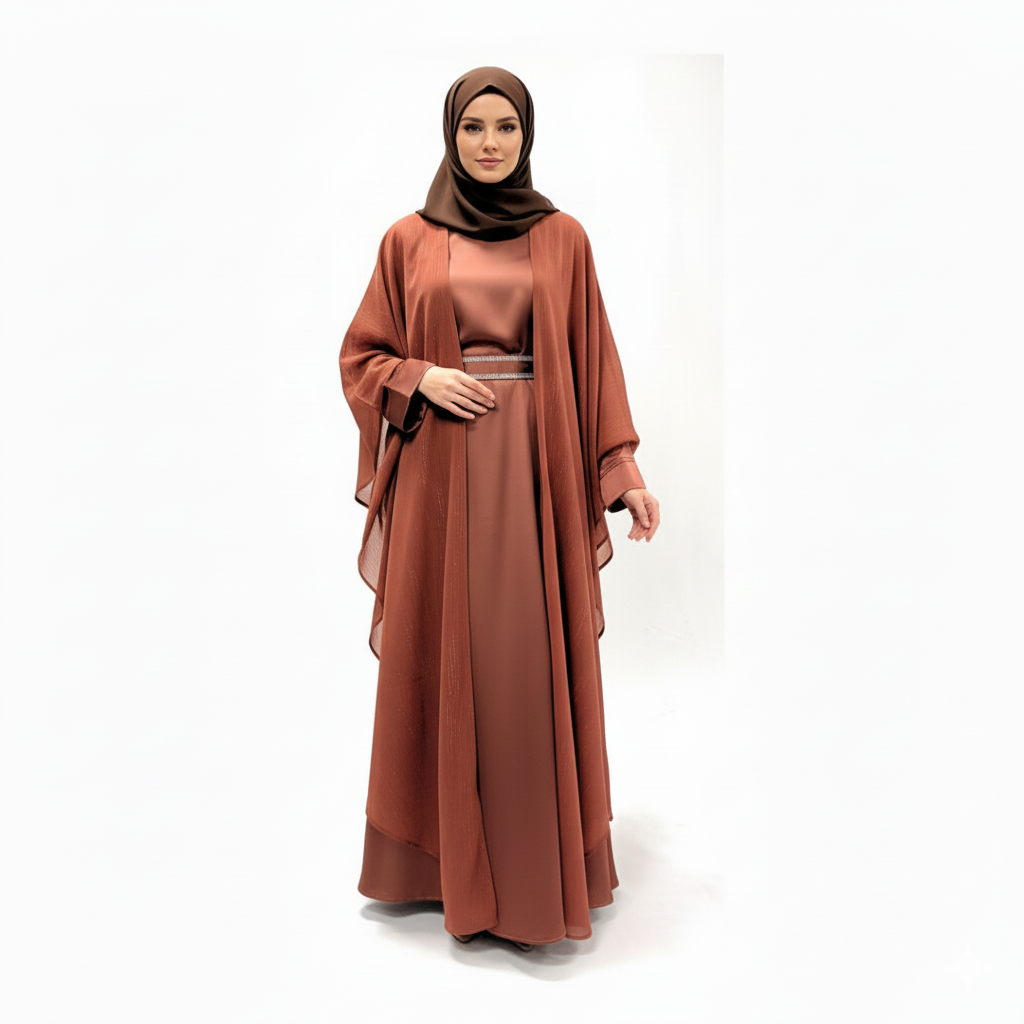 Two Piece Abaya set with Belt