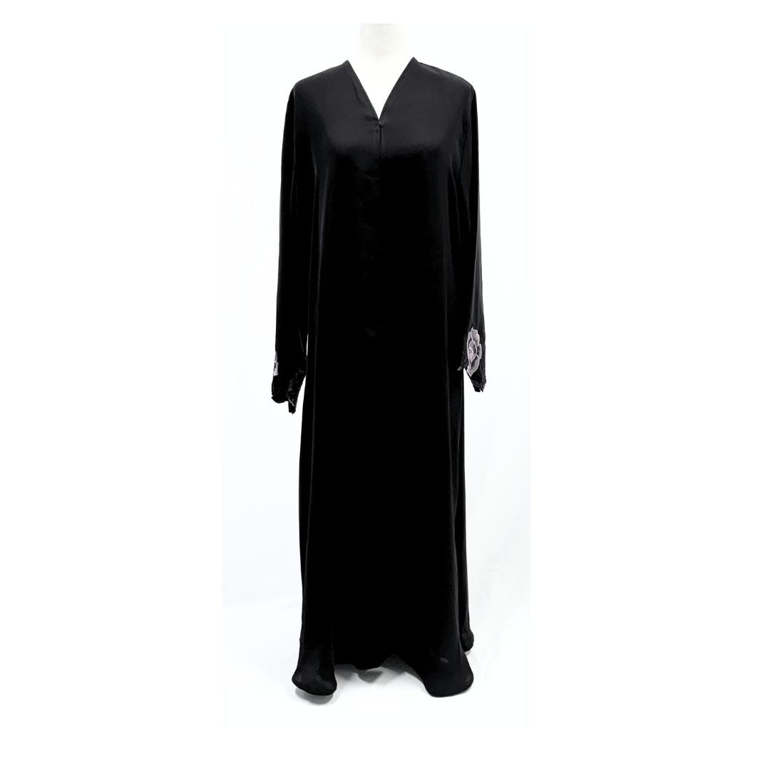 Saudi Embroidered Abaya - Women's Abaya with Flower Embroidery