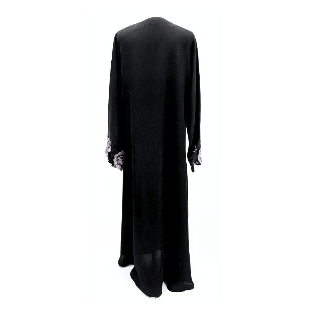 Saudi Embroidered Abaya - Women's Abaya with Flower Embroidery