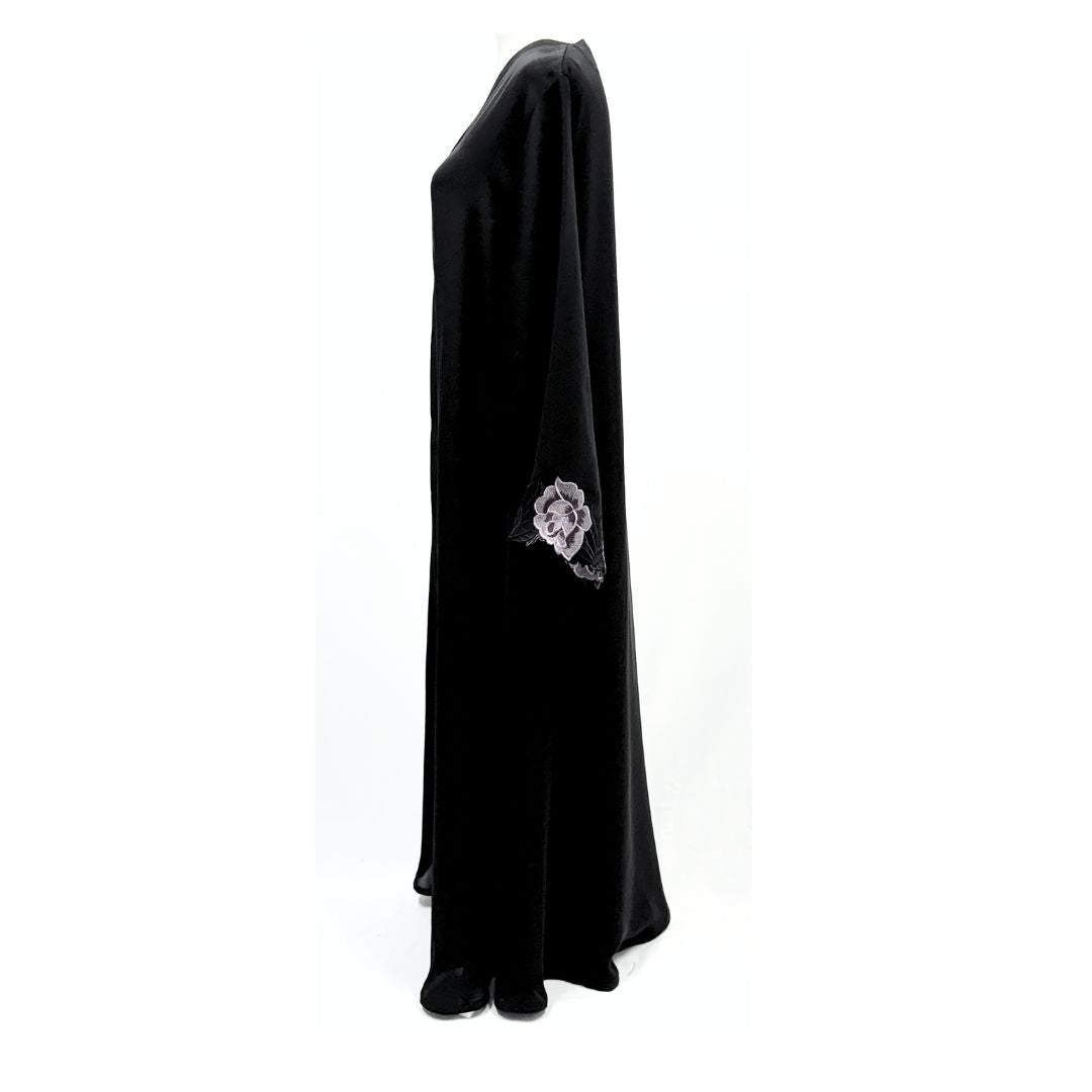 Saudi Embroidered Abaya - Women's Abaya with Flower Embroidery