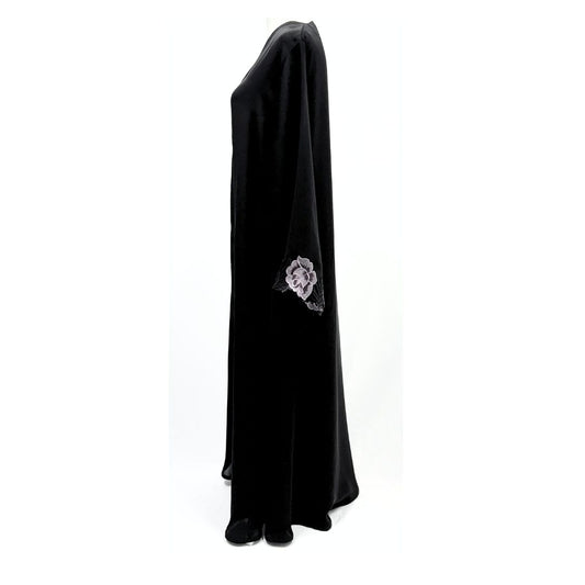 Saudi Embroidered Abaya - Women's Abaya with Flower Embroidery