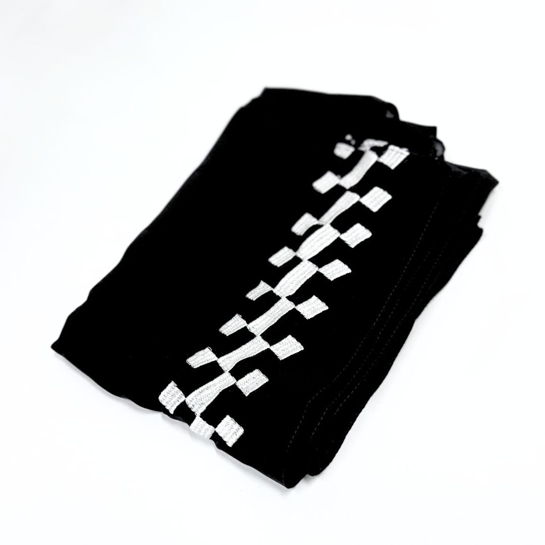 Black Abaya with White Embroidery - Saudi Open Style Abaya for Women